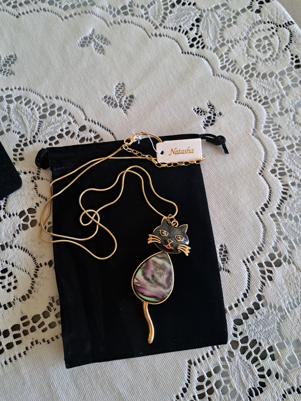 Natasha Couture Gold-tone Necklace with Tag - Picture 2 of 6